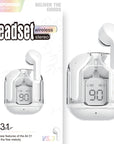 New Mini Transparent Wireless Bluetooth Headset Digital Display ENC Noise Reduction True Wireless Sports Music
