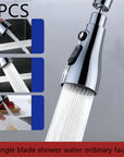 Universal Pressurized Faucet Sprayer Anti-splash 360 Degree Rotating Water Tap Three Stall Water Saving Faucet Nozzle Adapter