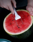 2 In 1 Watermelon Fork Slicer Multi-purpose Stainless Steel Watermelon Slicer Cutter Kitchen Fruit Cutting Fork Fruit Divider Kitchen Gadgets
