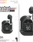 New Mini Transparent Wireless Bluetooth Headset Digital Display ENC Noise Reduction True Wireless Sports Music
