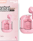 New Mini Transparent Wireless Bluetooth Headset Digital Display ENC Noise Reduction True Wireless Sports Music