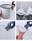 4 In 1 Bottle Gap Cleaner Brush Multifunctional Cup Cleaning Brushes Water Bottles Clean Tool Mini Silicone U-shaped Brush Kitchen Gadgets