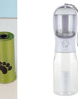 Portable Cat Dog Water Bottle Food Feeder Drinker Poop Dispenser 3 In 1 Leak-proof Multifunctional Dog Water Bottle Pet Products