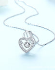 Love Heart Moving Pendant Necklace Simple Fashion Clavicle Chain Beating Heart Silver Jewelry