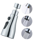 Universal Pressurized Faucet Sprayer Anti-splash 360 Degree Rotating Water Tap Three Stall Water Saving Faucet Nozzle Adapter