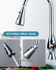 Universal Pressurized Faucet Sprayer Anti-splash 360 Degree Rotating Water Tap Three Stall Water Saving Faucet Nozzle Adapter