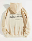 Dear Person Behind Me,the World Is A Better Place,with You In It,love,the Person In Front Of You,Women's Plush Letter Printed Kangaroo Pocket Drawstring Printed Hoodie Unisex Trendy Hoodies
