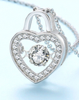 Love Heart Moving Pendant Necklace Simple Fashion Clavicle Chain Beating Heart Silver Jewelry