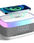 Intelligent Multifunctional Alarm Clock Bluetooth Speaker Wireless Charger Fast Charge Clock Atmosphere Night Light Home Decor