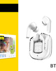 New Mini Transparent Wireless Bluetooth Headset Digital Display ENC Noise Reduction True Wireless Sports Music