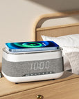 Intelligent Multifunctional Alarm Clock Bluetooth Speaker Wireless Charger Fast Charge Clock Atmosphere Night Light Home Decor