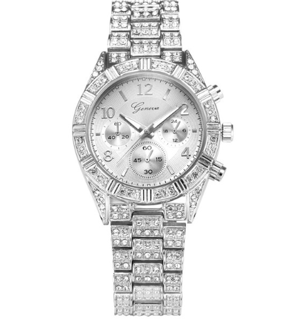 Women Crystal Quartz Analog Wrist Watch Fashion Stainless Steel Geneva Luxury Reloj Hombre Montre Femme Sport Watches