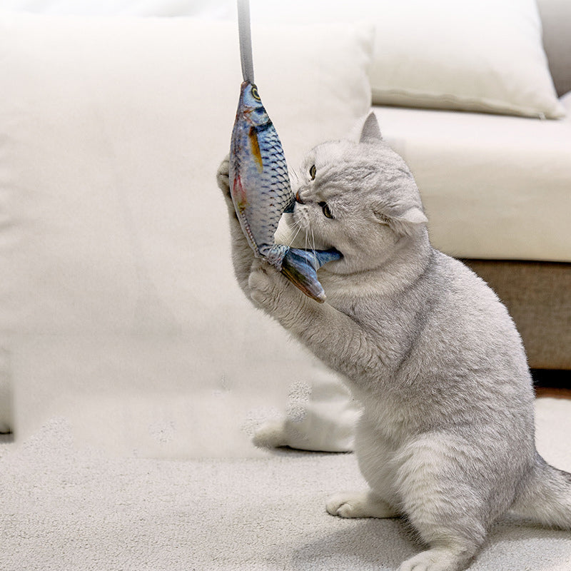 Creative Pet Funny Cat Artifact Simulation Fish Cat Toy Interactive Plush Trick Cat Pet Toy