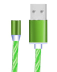 Compatible with Apple, Flowing Ligh Magnetic Streamer Data Line Cable for Iphone Android Typec