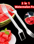 2 In 1 Watermelon Fork Slicer Multi-purpose Stainless Steel Watermelon Slicer Cutter Kitchen Fruit Cutting Fork Fruit Divider Kitchen Gadgets