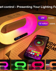 Multi-function 3 In 1 LED Night Light APP Control RGB Atmosphere Desk Lamp Smart Multifunctional Wireless Charger Alarm Clock