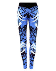 Dark Blue Printed Tight Gym Leggings