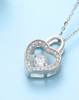 Love Heart Moving Pendant Necklace Simple Fashion Clavicle Chain Beating Heart Silver Jewelry